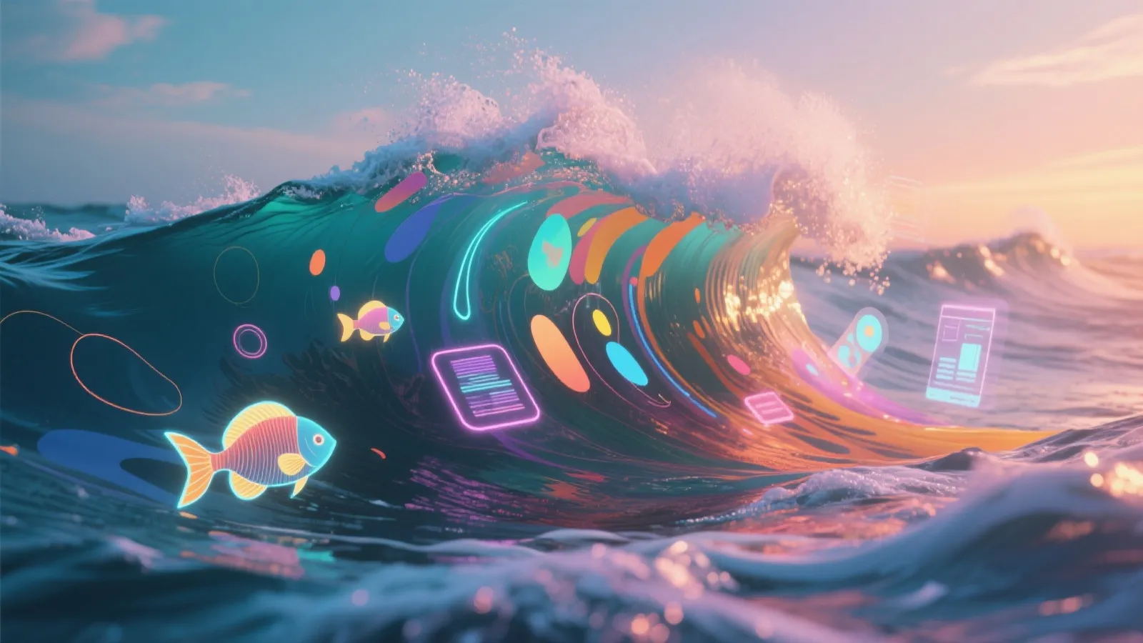 欢乐捕鱼主题插画