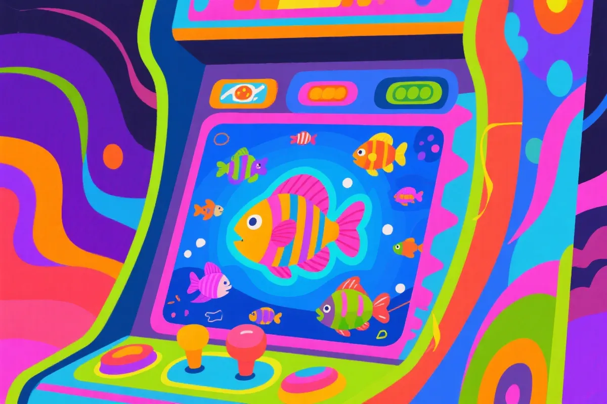 捕鱼玩法氛围插画